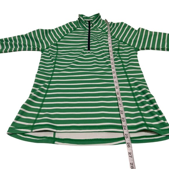 J.Crew‎ Active CloudStretch Half-Zip Pullover Green White Stripe Size S - Picture 7 of 7